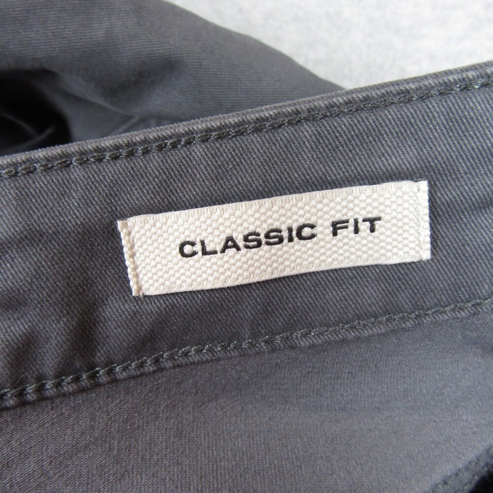 Flint And Tinder Mens Chino Pants 34 x 30 Classic Fit Gray Cotton Flat Front - Picture 7 of 9